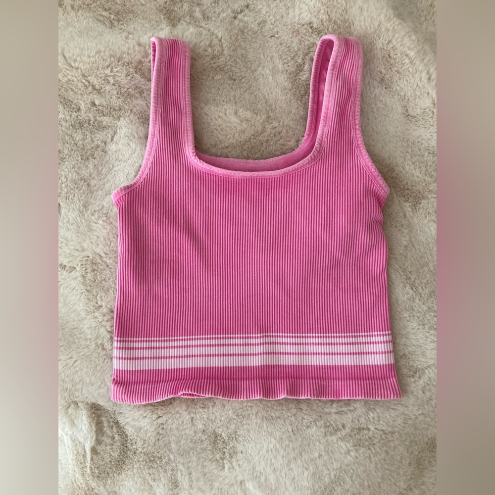 NUX Pink Ribbed Tank Top 👙